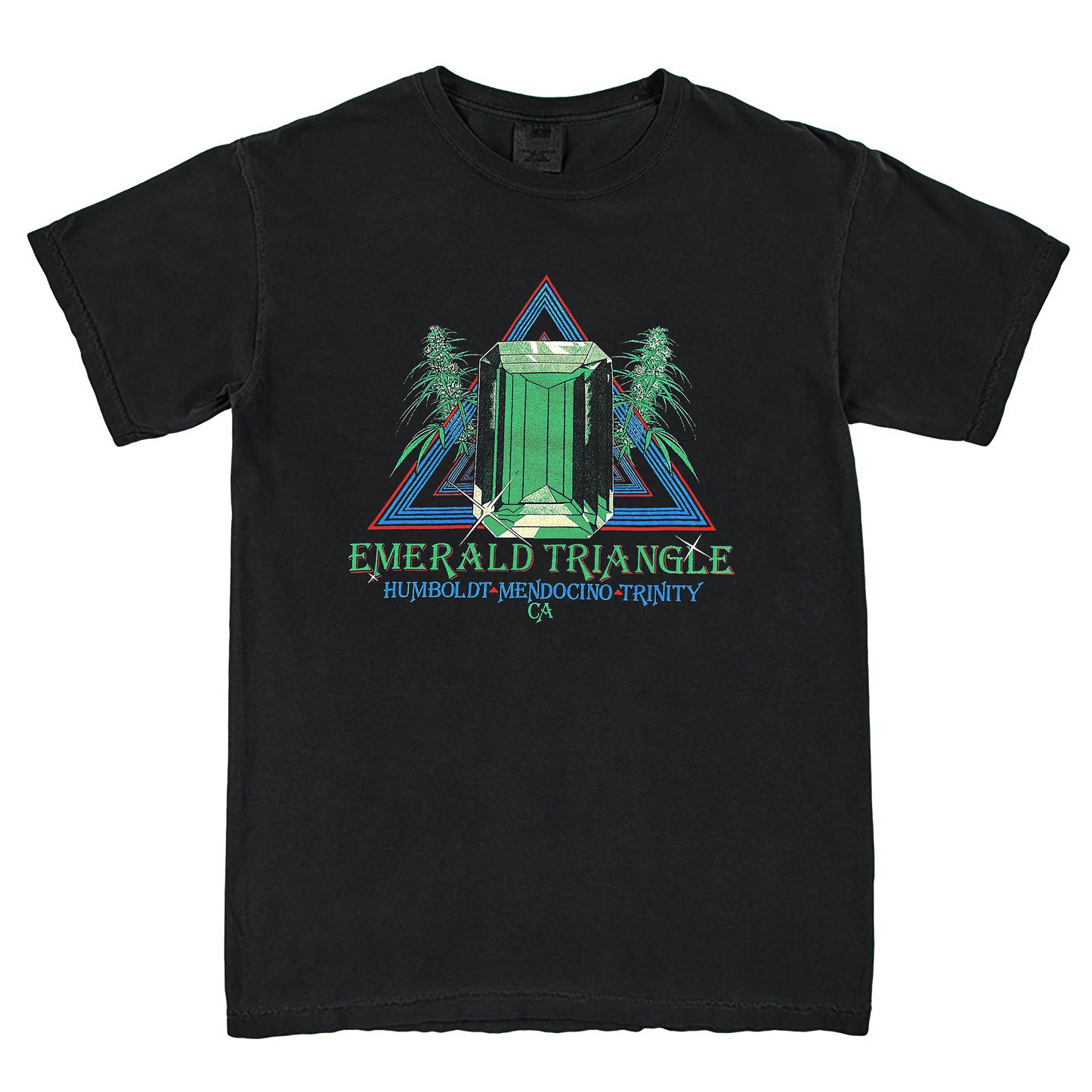 Rare Emerald Triangle California Cannabis Growers T-Shirt Vintage Style Custom Unisex Graphic Tee