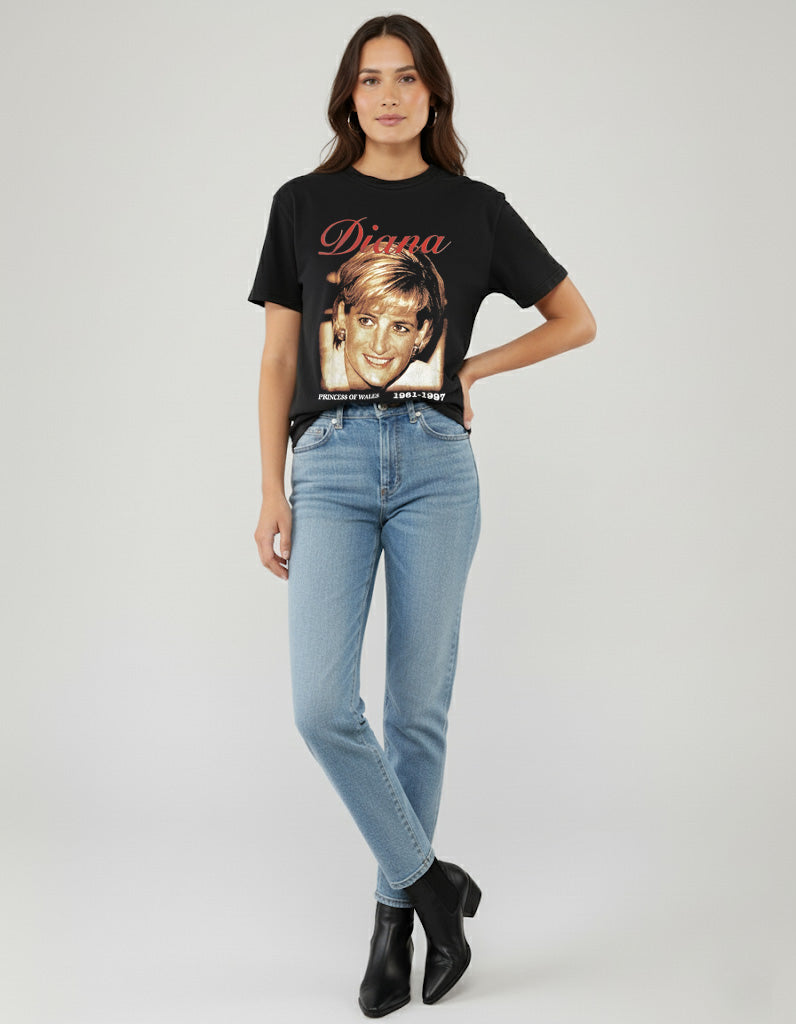 Rare Diana Princess Of Wales Doublesided T-Shirt Vintage Style Custom Unisex Graphic Tee