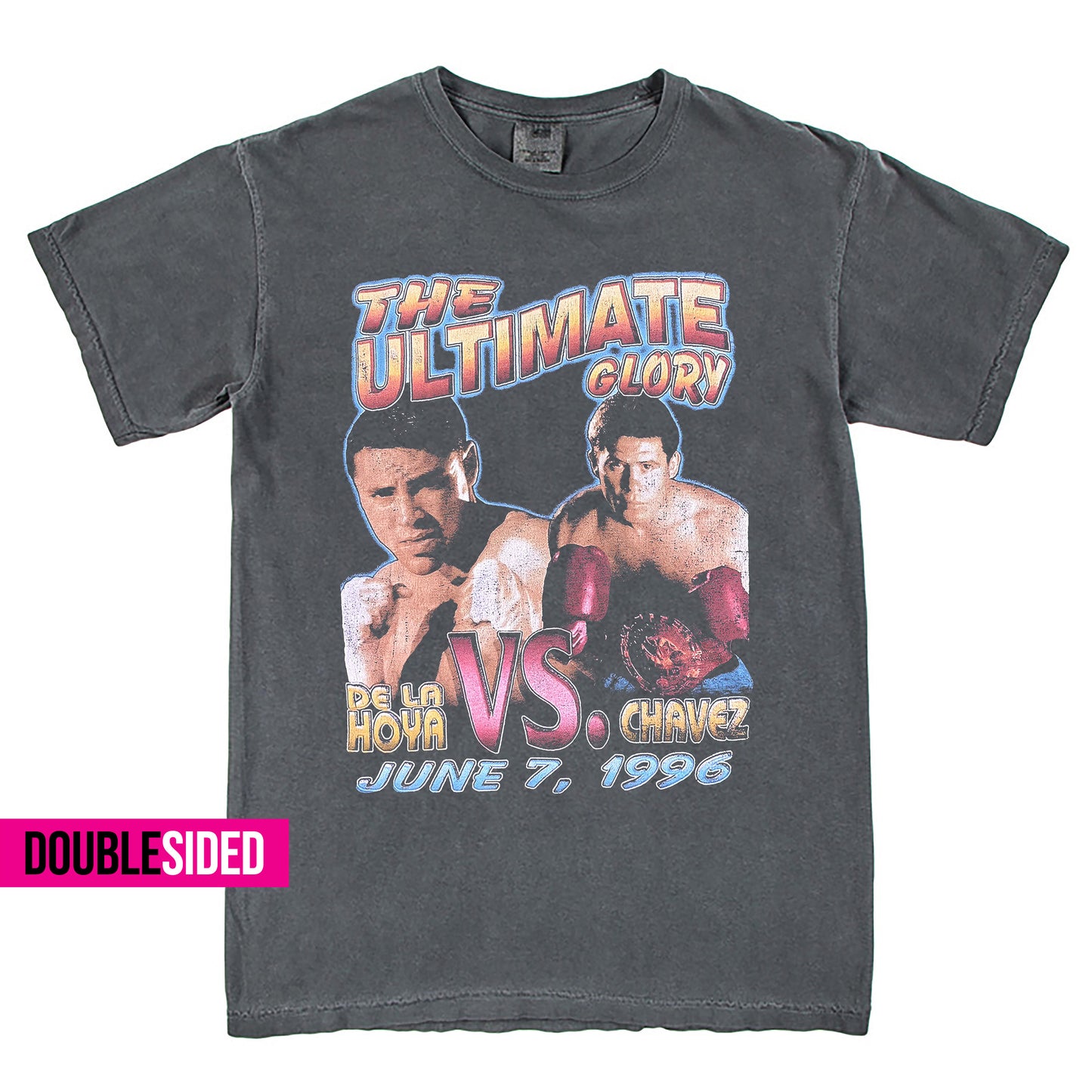 Rare De La Hoya VS Chavez The Ultimate Glory Boxing Doublesided T-Shirt Vintage Style Custom Unisex Graphic Tee