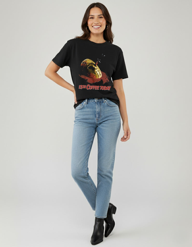 13th Coffee Today Halloween Coffee Lover T-Shirt Vintage Style Custom Unisex Graphic Tee