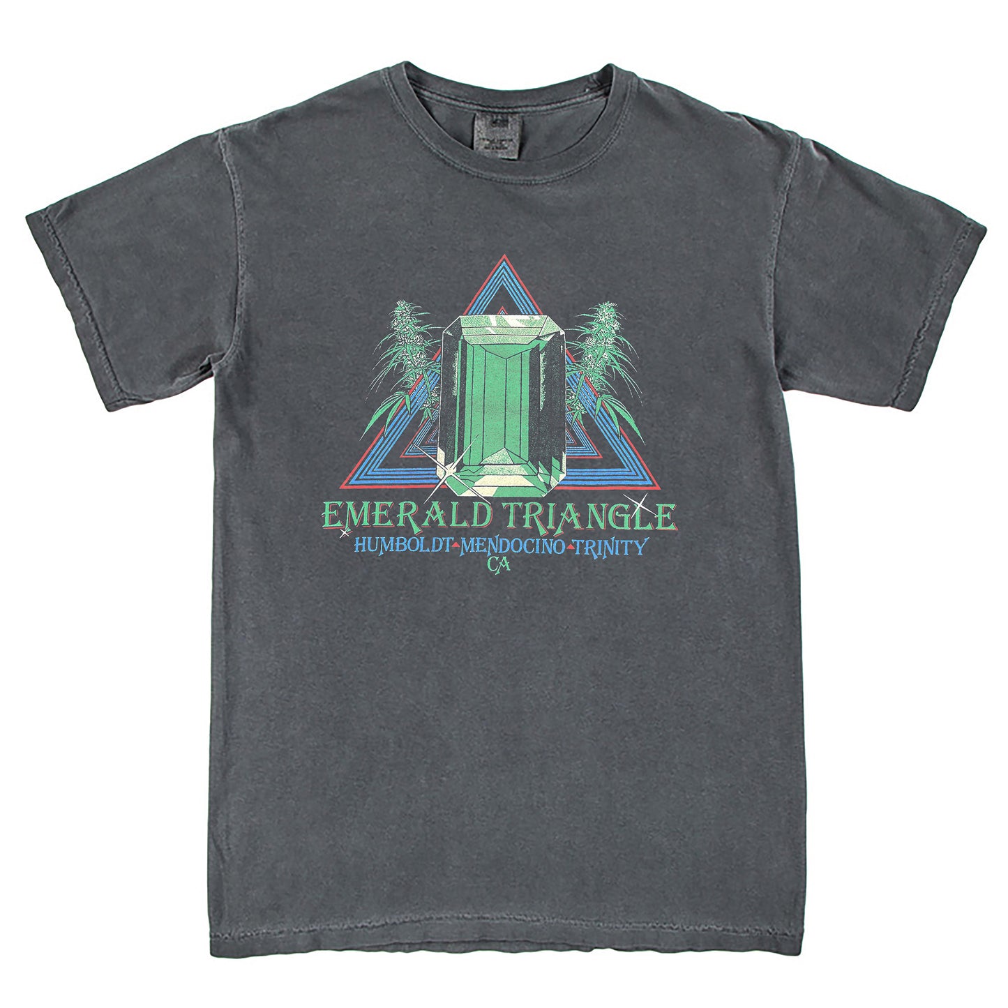 Rare Emerald Triangle California Cannabis Growers T-Shirt Vintage Style Custom Unisex Graphic Tee