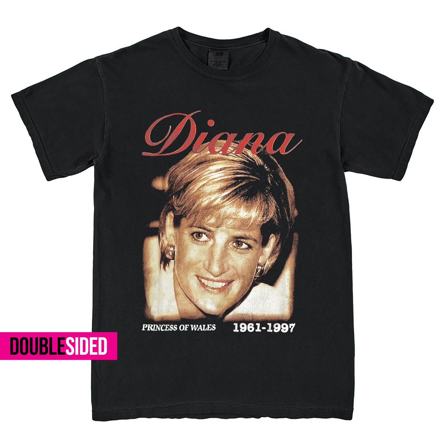 Rare Diana Princess Of Wales Doublesided T-Shirt Vintage Style Custom Unisex Graphic Tee