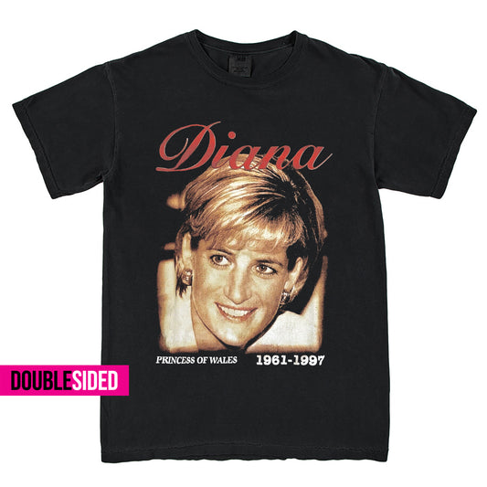 Rare Diana Princess Of Wales Doublesided T-Shirt Vintage Style Custom Unisex Graphic Tee