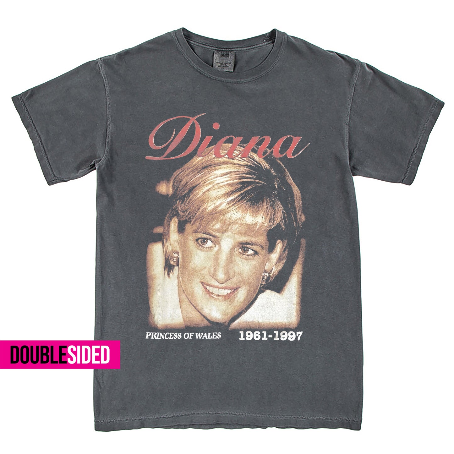 Rare Diana Princess Of Wales Doublesided T-Shirt Vintage Style Custom Unisex Graphic Tee