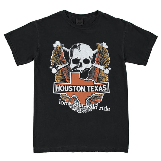 Lone Star Wild Ride Houston Texas T-Shirt Vintage Style Custom Unisex Graphic Tee