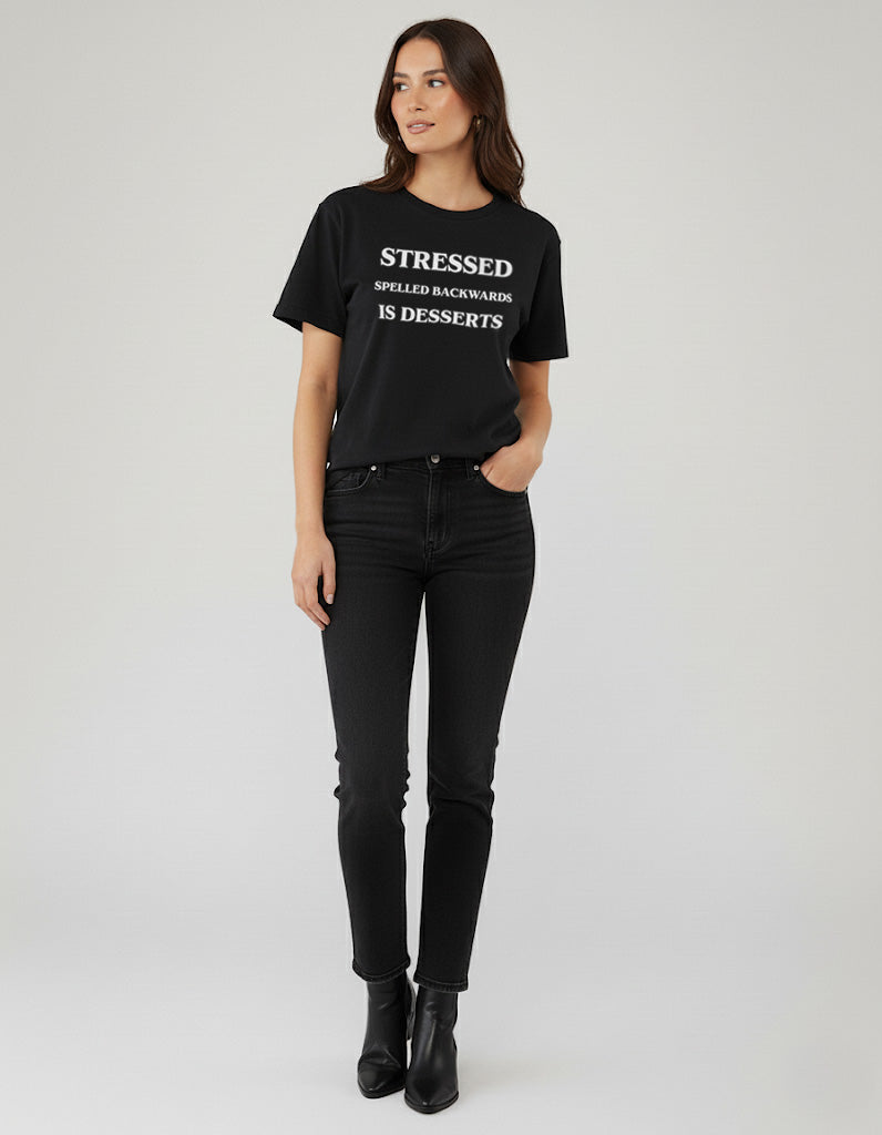 Stressed Spelled Backwards Is Desserts T-Shirt Vintage Style Custom Unisex Graphic Tee