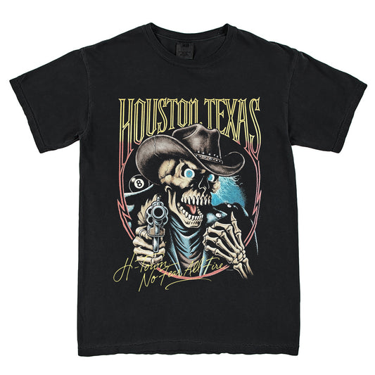H-Town No Fear All Fire T-Shirt Vintage Style Custom Unisex Graphic Tee