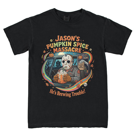 Jason's Pumpkin Spice Massacre T-Shirt Vintage Style Custom Unisex Graphic Tee