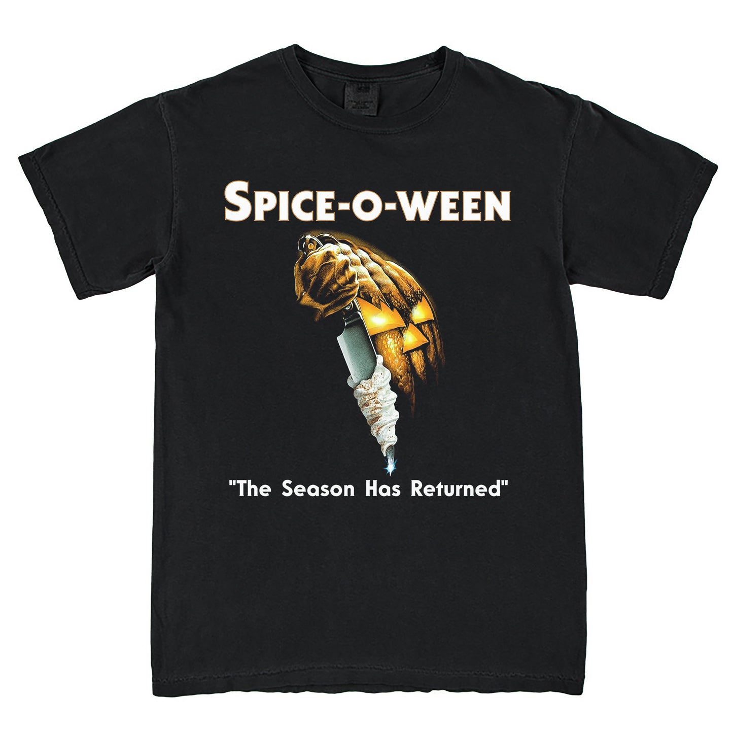 Spice-O-Ween Halloween Pumpkin Spice Latte T-Shirt Vintage Style Custom Unisex Graphic Tee