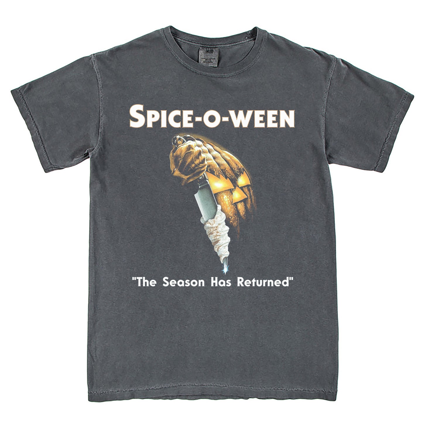 Spice-O-Ween Halloween Pumpkin Spice Latte T-Shirt Vintage Style Custom Unisex Graphic Tee