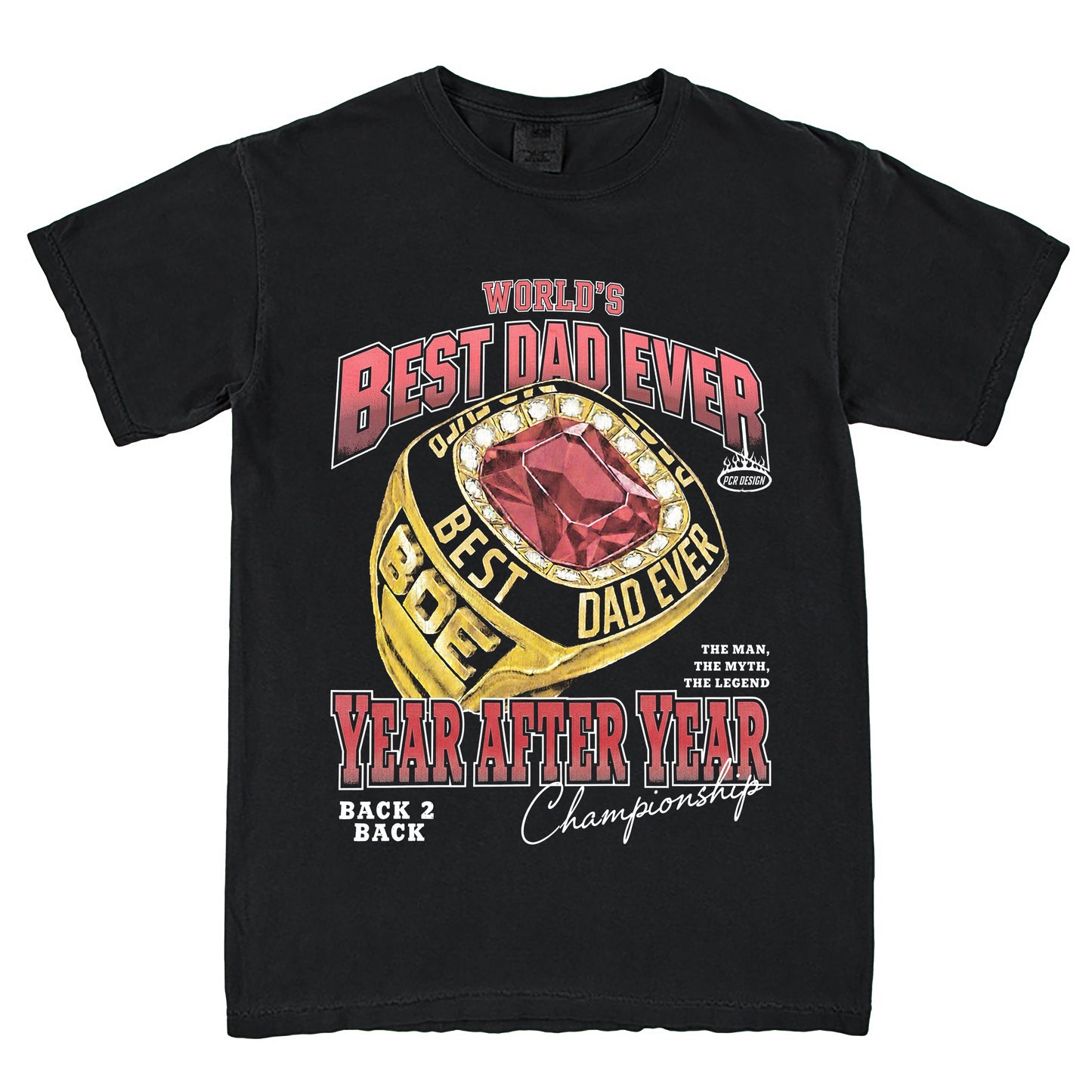 Worlds Best Dad Championship T-Shirt Vintage Style Custom Unisex Graphic Tee Classic Cotton Short Sleeve Crew Neck