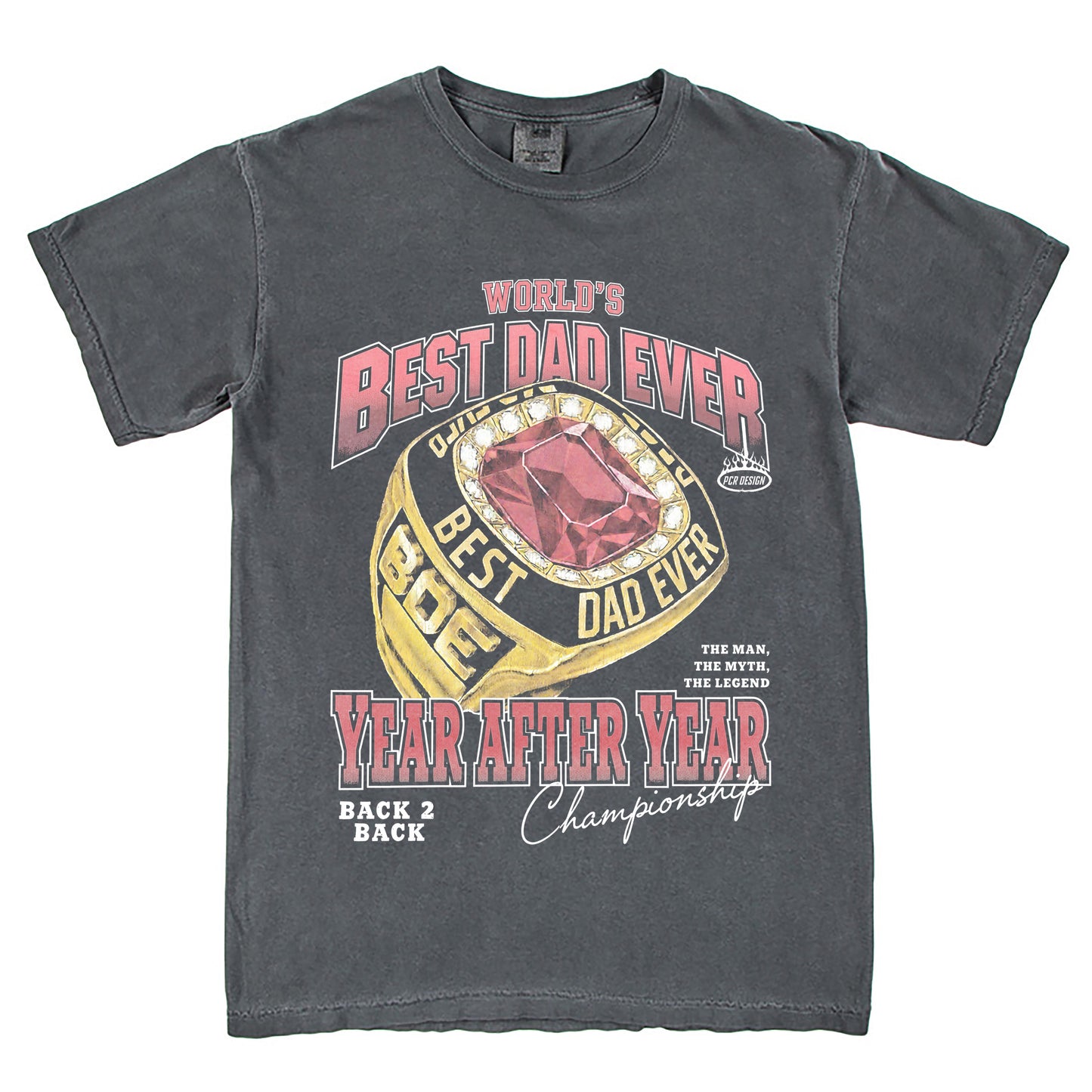 Worlds Best Dad Championship T-Shirt Vintage Style Custom Unisex Graphic Tee Classic Cotton Short Sleeve Crew Neck